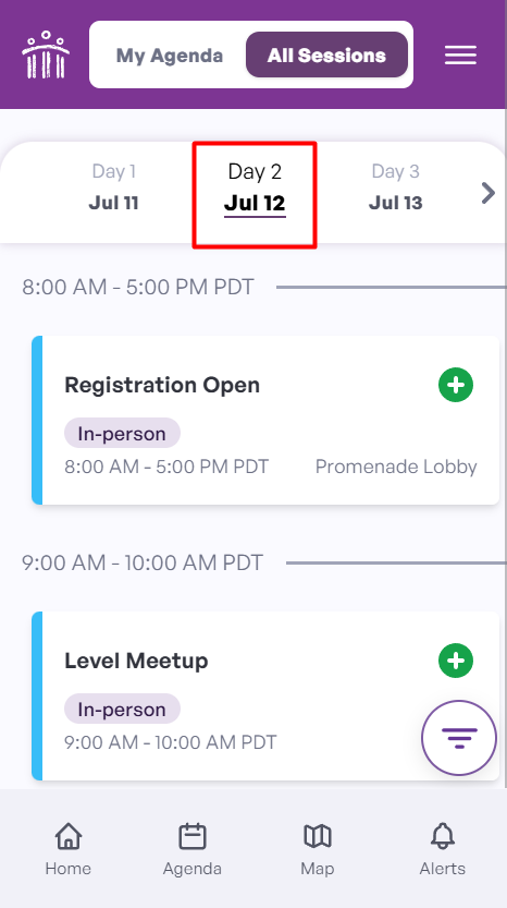 select another day of the conference