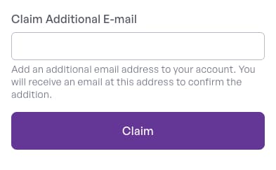 claim additional email button
