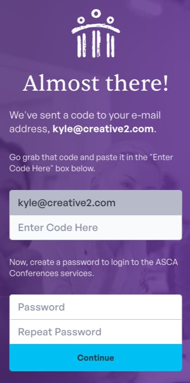 verify email page