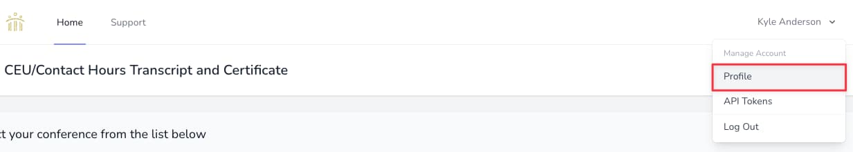 profile button